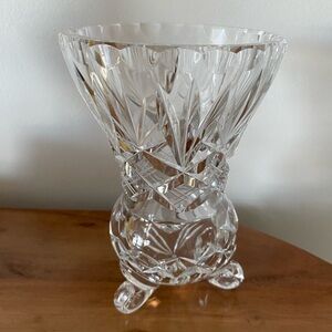Small Three Footed Elegant Crystal Vase